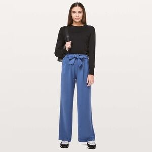 Lululemon Noir Pant Tie Waist Trousers Gatsby Blue Size 2